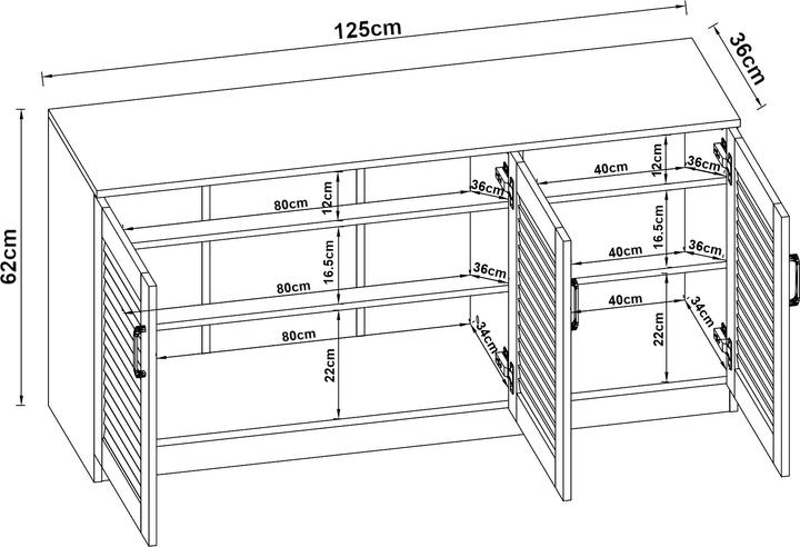 Actual product image En.Casa Braylon (125 x 36 x 62 cm)
