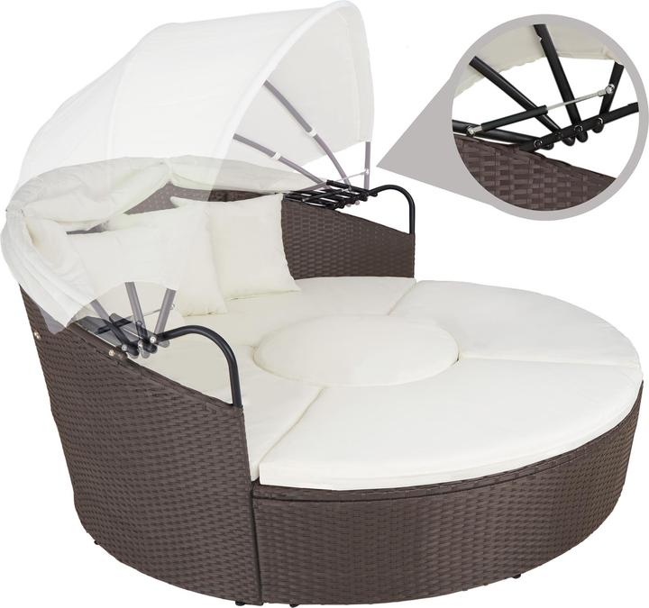 Produktbild tectake Sonneninsel Rattan mit Aluminiumgestell und Sonnendach