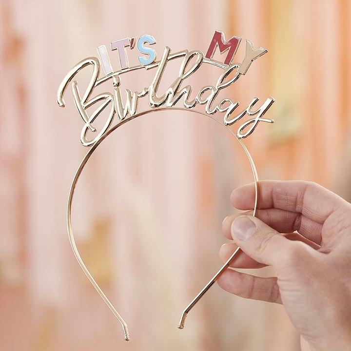 Image du produit Ginger Ray It's my Birthday Bandeau de cheveux ludique or