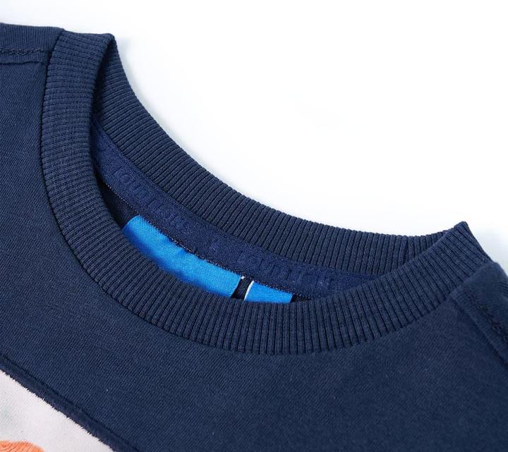 Actual product image VidaXL Children's long-sleeved shirt navy blue melange 116,Material: 100 (116)