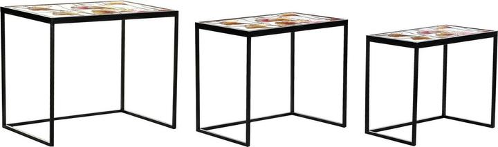 Actual product image DKD Home Decor Set of 3 tables Yellow Black Pink Golden 60 x 40 x 50 cm
