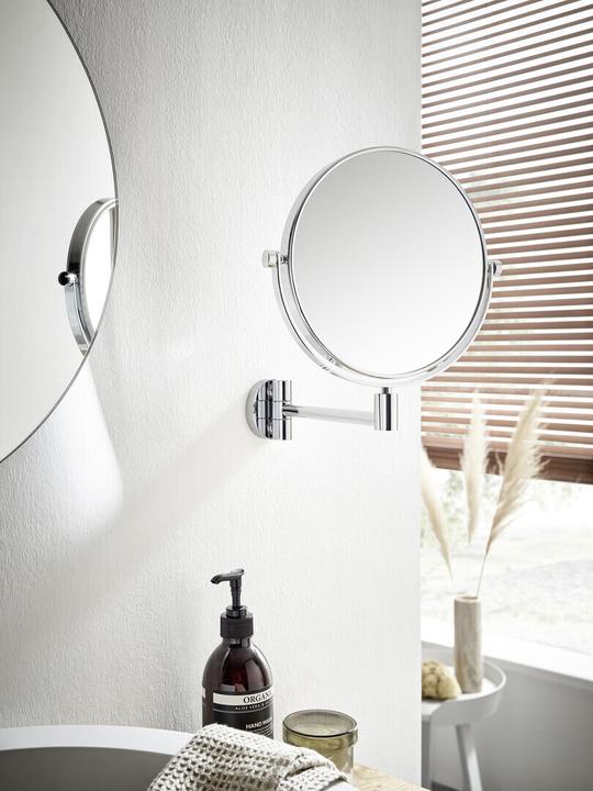 Image du produit Emco pure miroir cosmétique, à coller, 3 fois, D=153mm, 109800126