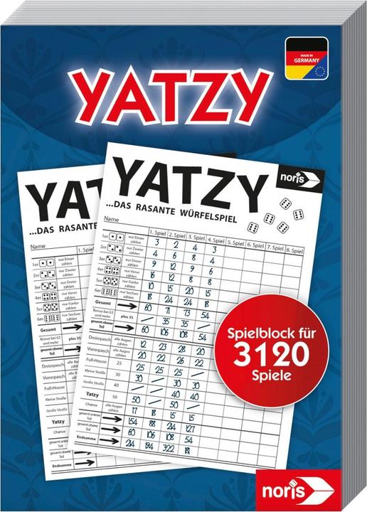 Actual product image Noris Yatzy game block (German)