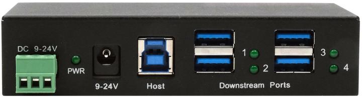 Immagine prodotto Exsys HUB USB 3.2 Gen 1 a 4 porte con alloggiamento in metallo, cavo USB 3.0 incluso, guida DIN e (USB-B, 4 Porti)