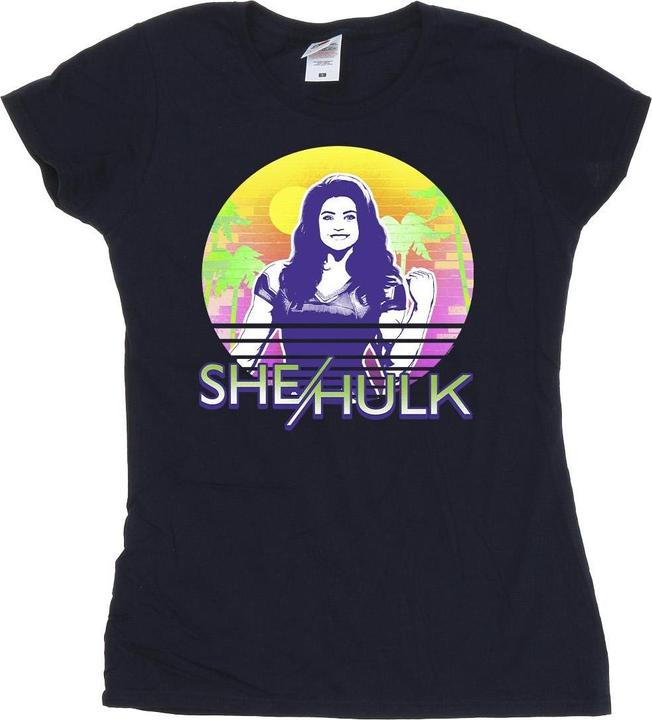 Actual product image Womens/Ladies She-Hulk: Attorney At Law Sunset Smile Cotton T-Shirt (M)