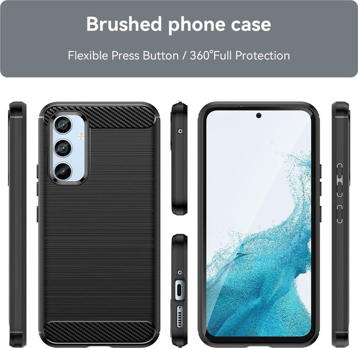 Produktbild König Design Hülle Handy Schutz für Google Motorola Samsung Xiaomi Case Cover Carbon Optik (Samsung Galaxy A54 5G)