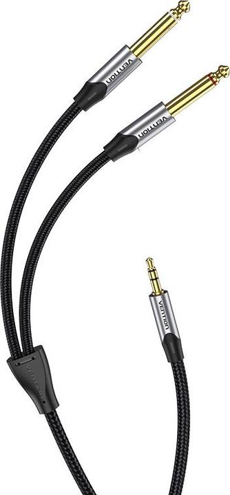 Image du produit Vention Câble mini jack 3.5 mm vers 2x jack 6.5 mm BARHG 1.5m (gris) (1.50 m, Jack 3,5 mm (AUX))