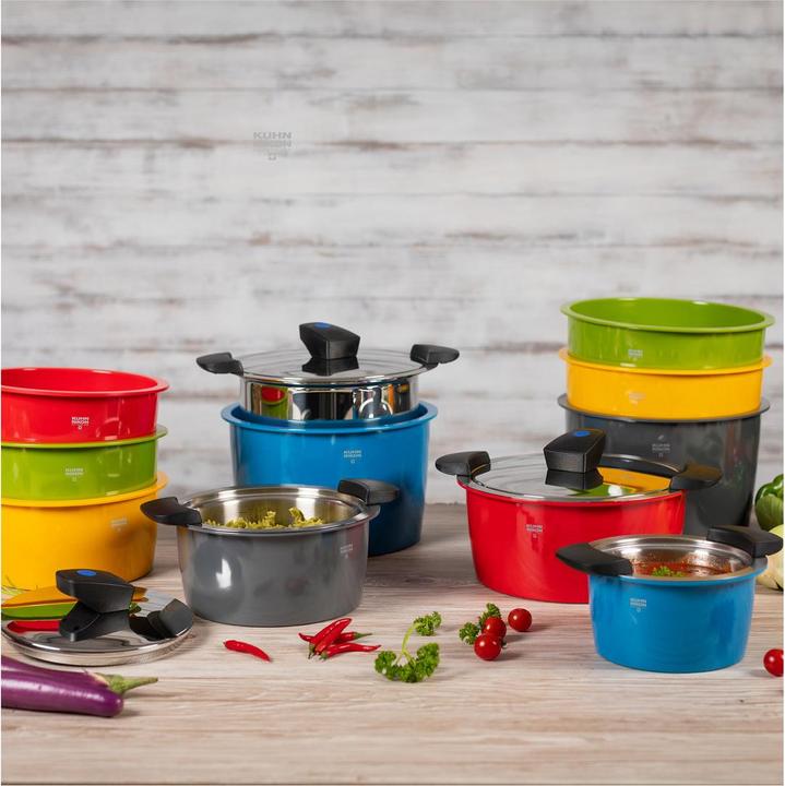 Produktbild Kuhn Rikon HOTPAN® COMFORT Servierkochtopf grau 5.0 L · Ø 22 cm (22 cm, Kochtopf, Edelstahl)