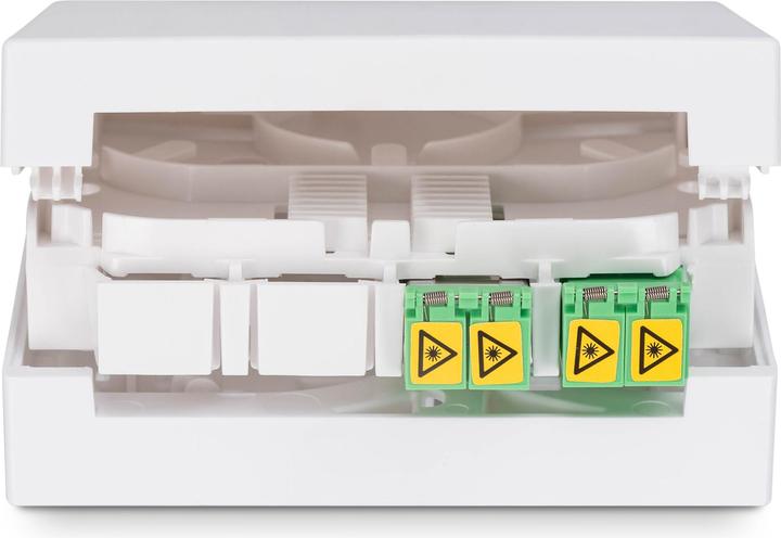Image du produit Digitus Boîtier FTTH avec 2x LC (APC) DX adaptateur mural et montage sur rail DIN