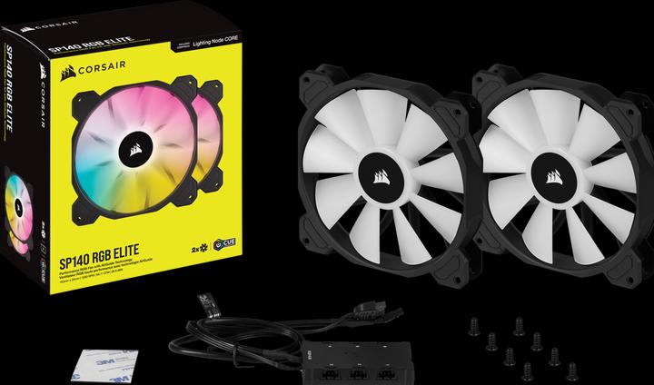 Actual product image Corsair SP140 RGB Elite Dual Node C (140 mm, 2 x)