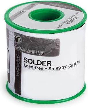 Actual product image Velleman Lead-Free Solder Sn 99.3% Cu 0.7% 0.8mm 500G (Spare)