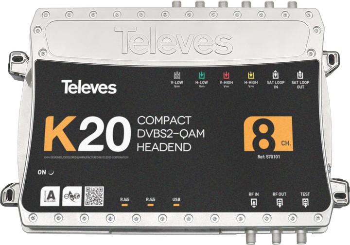 Actual product image Televes K20-8 Compact headend 8transponders,DVB-S2 in QAM 57010
