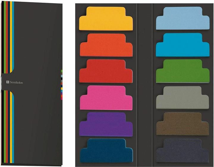 Semikolon Marqueur de page en 12 couleurs 6 x 16 cm (2 x 5 cm)