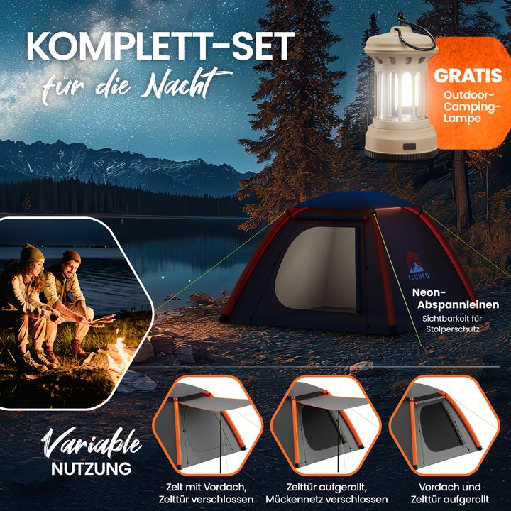 Image du produit Eloneo Aufblasbares Zelt mit Vordach & Luftpumpe, Camping Zelt wasserdicht, Luftzelt Ultraleicht (Tente gonflable, 6.50 kg, 4 personnes)