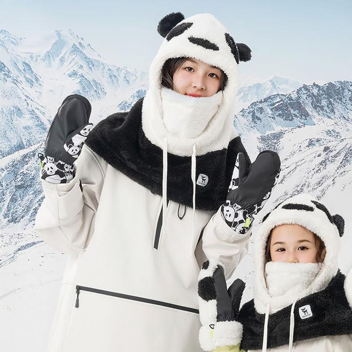 Image du produit Qunature The others Panda Heat Transfer Ski Gloves Kids Size S - Black/White (S)