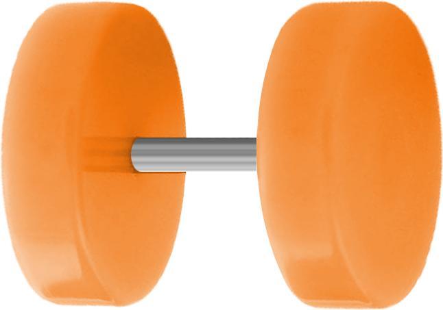 Star Piercing Fake Plug orange (ohne Messing, Acryl)