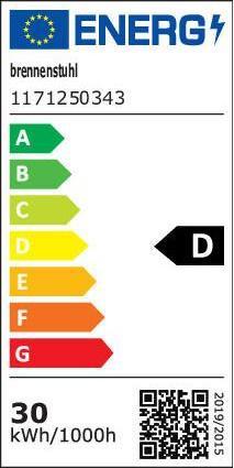Energie-Label Brennenstuhl LED Baustrahler JARO 4060 M, 3450lm, 30W, 3m H07RN-F 3G1,0, IP65 (3450 lm)