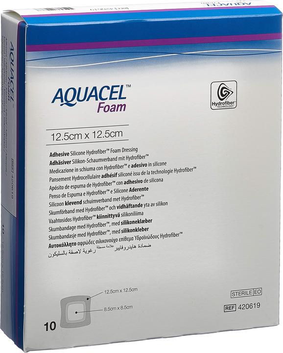 Actual product image Aquacel Ag Schaumverband adhäsiv 12.5x12.5cm (10 x)