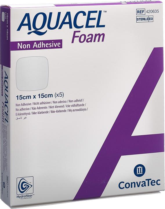 Actual product image Aquacel Ag Schaumverband nicht-adhäsiv 15x15cm (5 x)
