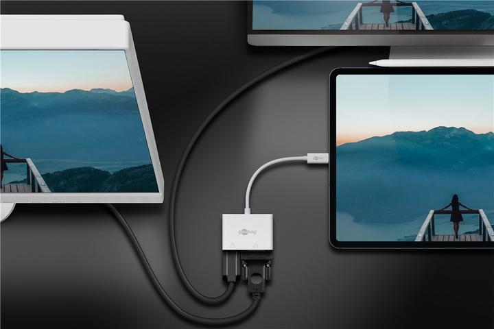 Actual product image Goobay USB-C™ Multiport Adapter HDMI™+VGA, 1pcs. in polybag, White (USB-C, 1 Ports)