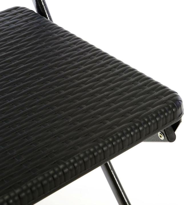 Actual product image VCM Klappstuhl schwarz in Rattan-Optik Gartenstuhl Balkonstuhl 80 x 40 cm