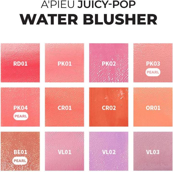 Produktbild A'Pieu Juicy-Pang Water Blusher Moisturizing Finish Easy Blending Blusher Natural Look K-Beauty Cher (Popping Cherry)