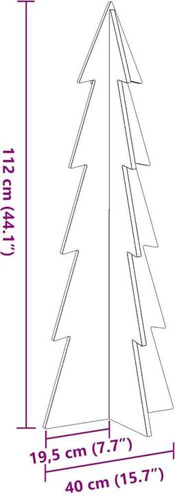 Immagine prodotto VidaXL Albero di Natale in legno Albero di Natale in legno bianco 112cm in legno massiccio di pino