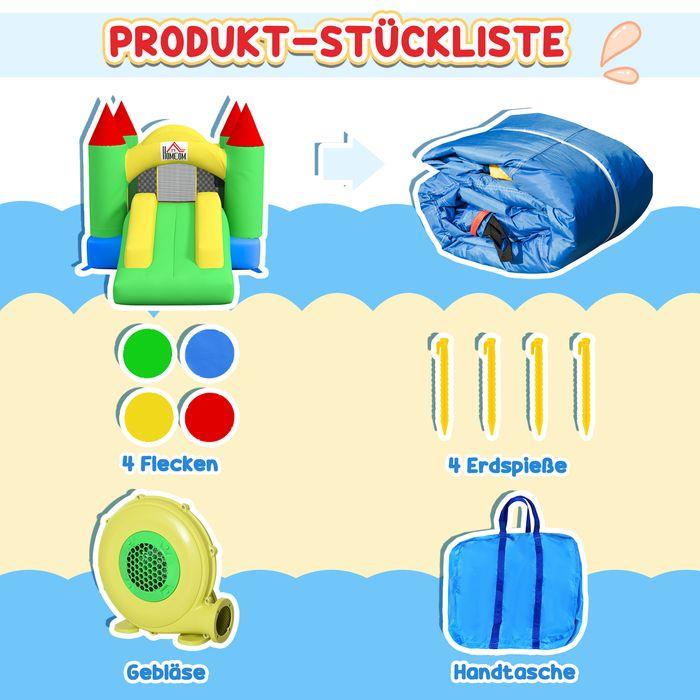 Actual product image Swisshandel24 Inflatable bouncy castle, slide trampoline safety net 3-10 years Oxford 300x180x160cm