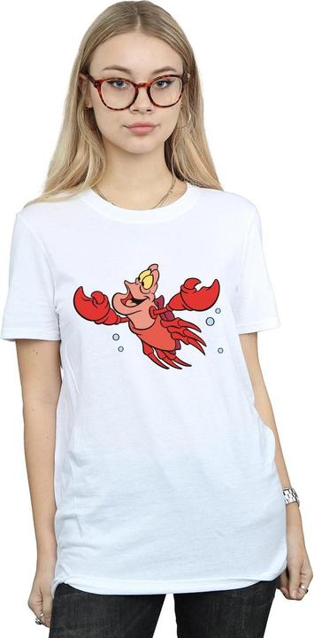Actual product image Disney Womens/Ladies The Little Mermaid Sebastian Bubbles Cotton Boyfriend T-Shirt (XL)
