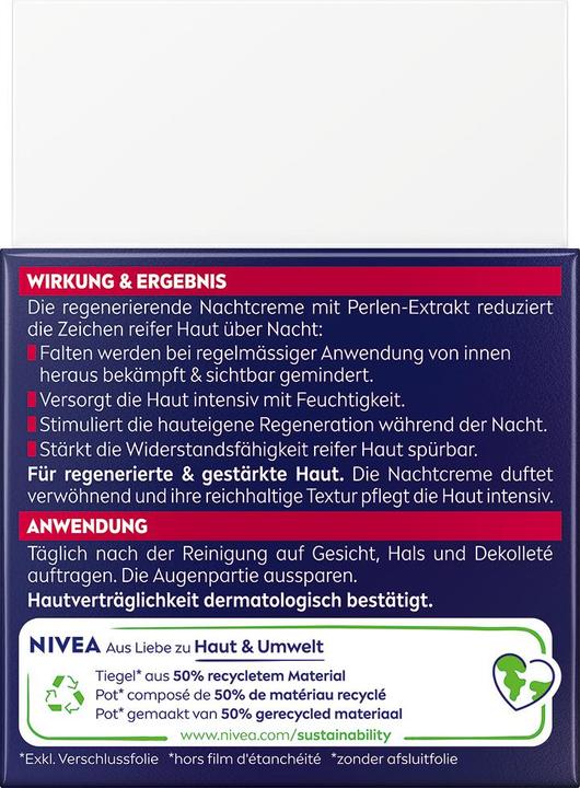 Actual product image NIVEA Vital Anti-Age Regenerating Night Cream Pot 50 ml (50 ml, Night cream)