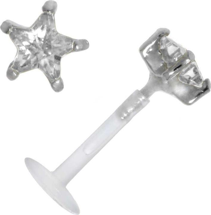 Produktbild Bijouteria Piercing für Lippe/Tragus (Bioplast, Silber 925, Zirkonia)