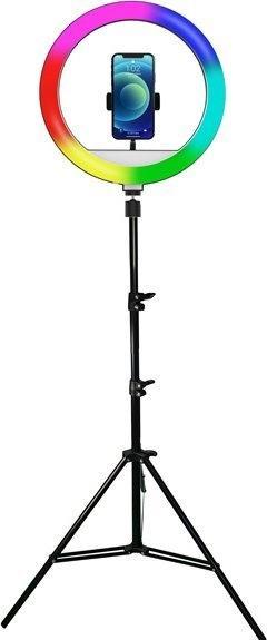 Immagine prodotto Wp Luce ad anello Powerton 13" RGB LED, grande, colore e intensità della luce regolabili, arresto (Anello di luce)