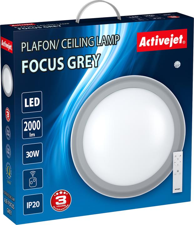 Immagine prodotto Activejet Plafon LED AJE-FOCUS Grigio + illuminazione a soffitto pilota Lampadina/e non sostituibile/i A+ (2000 lm)
