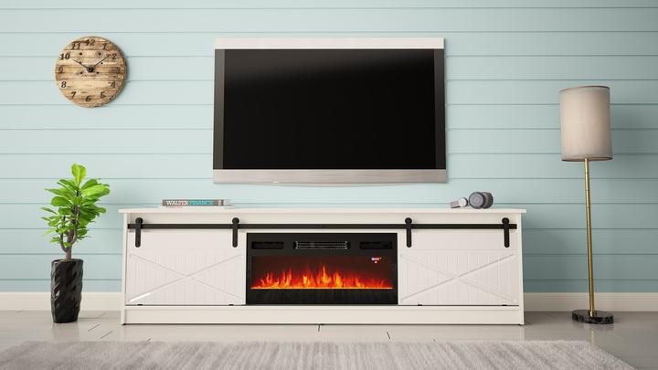 Produktbild Cama RTV GRANERO + Kaminschrank 200x56 7x35 weiss/weiss glänzend