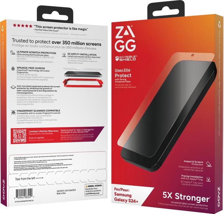 Image du produit Zagg Glass Elite (1 pièce(s), Samsung Galaxy S24+)