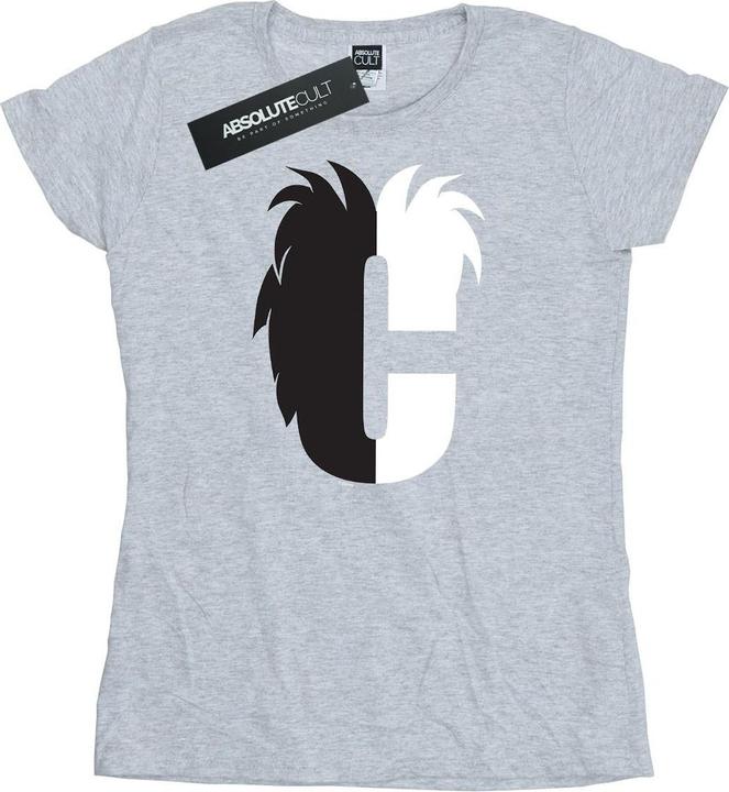 Actual product image Disney Womens/Ladies Alphabet C Is For Cruella De Vil Cotton T-Shirt (L)