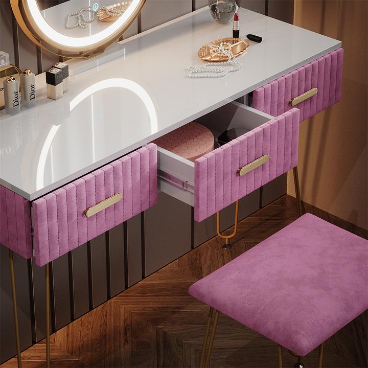 Produktbild Vicco Layla mit Hocker und Beleuchtung (100 x 40 x 79 cm)