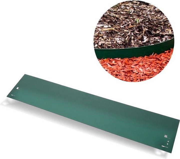 Actual product image Green Split Lawn Edging Metal Height 13.5-18.5 | Bed Edging | Bed Surrounding | Bed Edging (18.50 cm)