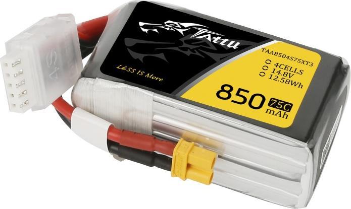 Produktbild Dronefactory Tattu 850mAh 4S 14.8V 75C Lipo mit XT30 (14.80 V, 850 mAh)