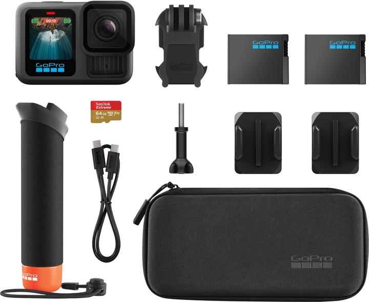 Actual product image GoPro HERO13 Black Accessory Hard Bundle (inkl. 64 GB MicroSDXC-Karte) (60p, Bluetooth, Wi-Fi)