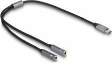Actual product image Delock USB type C - 2x 3.5mm socket (Headset adapter)