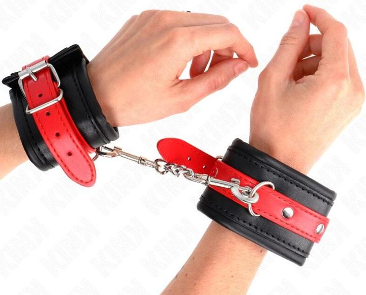 Produktbild Kink Handgelenkfesseln Schwarz Mit Rotem Gãoertel Verstellbar 17-28 cm X 6 cm