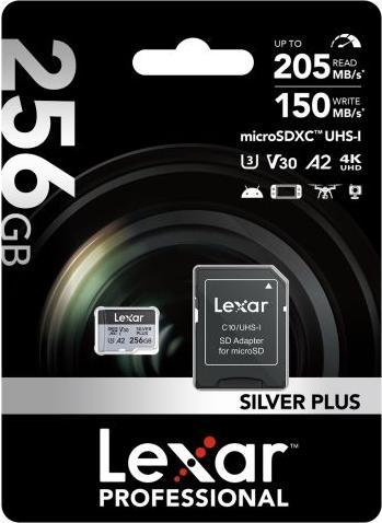 Image du produit Lexar Professional Silver Plus (256 Go, microSDXC, U3, UHS-I)