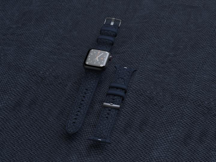 Actual product image Njord Vatn Watch Strap For (45 mm, 44 mm, Vegan Leather, Silicone, Vegan salmon leather)