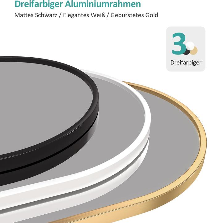 Produktbild Emke Bogen Standspiegel mit Rahmen aus Aluminium, 60*160cm, Schwarz