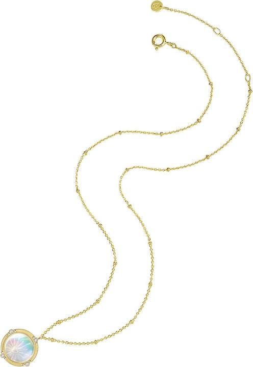 Actual product image Glanzstücke München Ladies sterling silver cubic zirconia mother-of-pearl yellow gold 43.0 cm base chain + 5.0 cm (Sterling Silver, 43 - 48 cm)