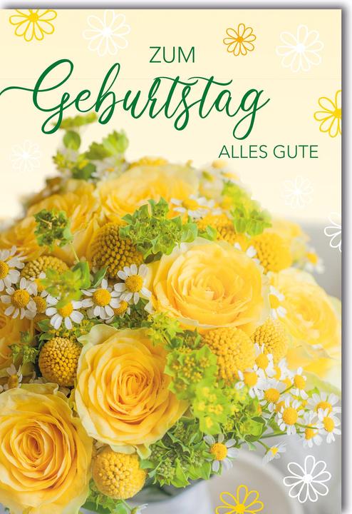 Produktbild Braun + Company Geburtstagskarte gelber Blumenstrauss (1 Stk.)