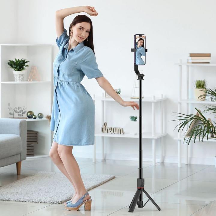Actual product image Tech-Protect L04S Bluetooth selfie stick with tripod up to 95cm and 360 head - black