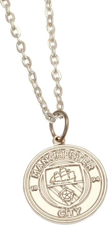 Actual product image Manchester City FC Silver Plated Crest Necklace & Pendant (100% synthetic material)