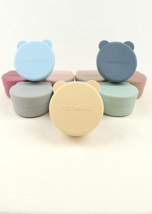 Actual product image Minikoioi Mini Bowl with Lid, 2 pcs, Bubble Beige / Powder Grey